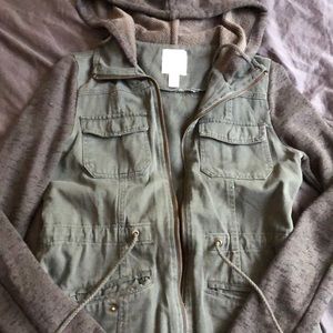 Olive green hooded jacket
